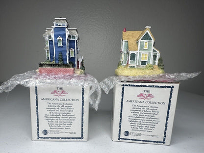 Vintage Liberty Falls Historical Miniatures - Governor’s Mansion & Clock Shop Collectible Set - TreasuTiques