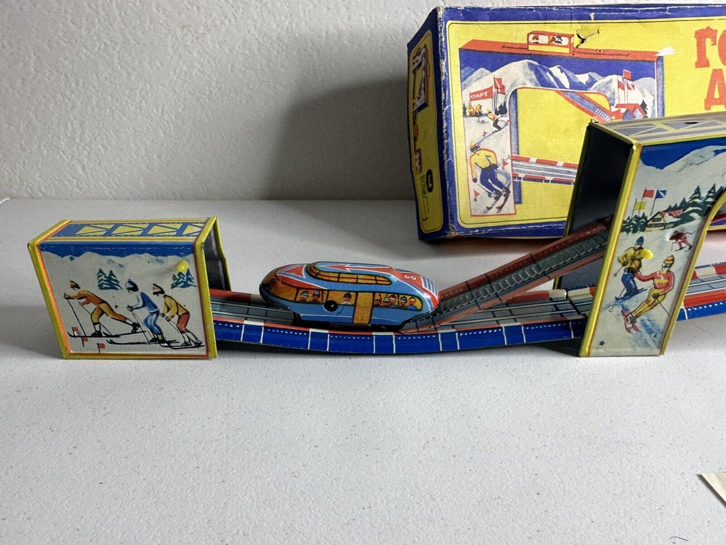 Rare Vintage USSR Tin Wind-Up Mountain Road Toy - Горная Дорога Collectible - TreasuTiques