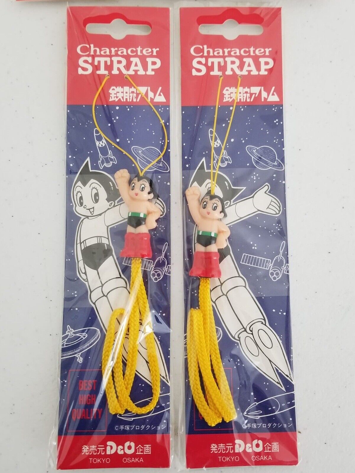 Astro Boy Yellow Vintage Straps Lot of 5 - Ultra-Thin String, Japan Exclusive, New in Original Packaging - TreasuTiques