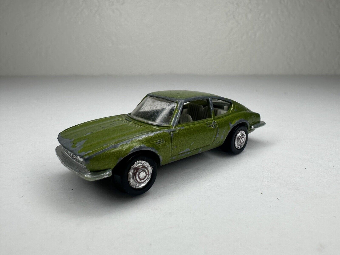 Vintage Playart Green Fiat Dino Car - Classic Collectible Die-Cast Model - TreasuTiques