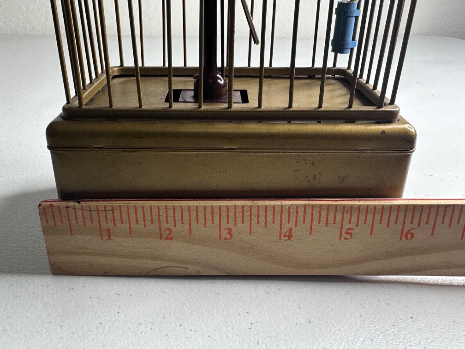 Antique 1930s Handcrafted Brass Bird Cage Toy - Vintage Battery Operated Home Decor - TreasuTiques