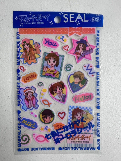 Rare Vintage 1992 Marmalade Boy Anime Sticker Set - Sealed Display, Collectible - TreasuTiques