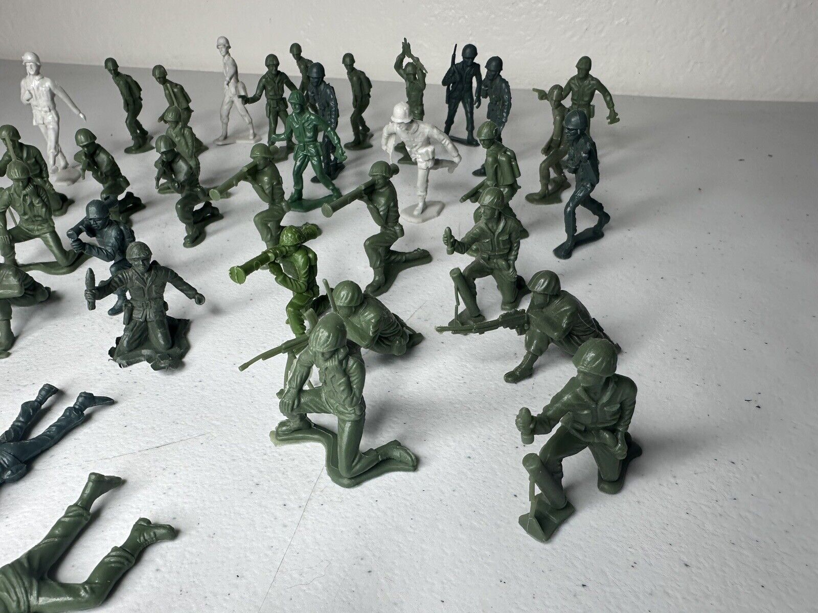 Vintage Tim-Mee & Marx Toy Soldier Lot with Army Jeep and Cannon Playset - Rare Collectible Military Figures - TreasuTiques