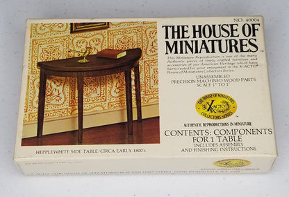 Vintage 1977 House of Miniatures Hepplewhite Side Table Kit No. 40004 - New in Original Box - TreasuTiques