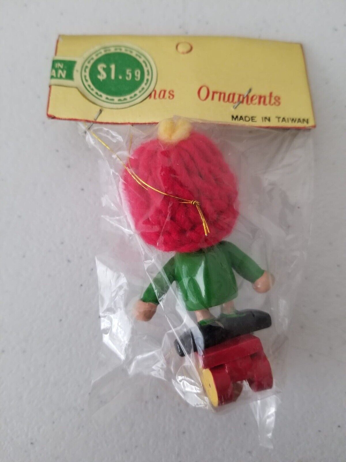 Vintage Sealed Christmas Elf Figurine Ornaments from Taiwan - Retro Holiday Decor Set - TreasuTiques