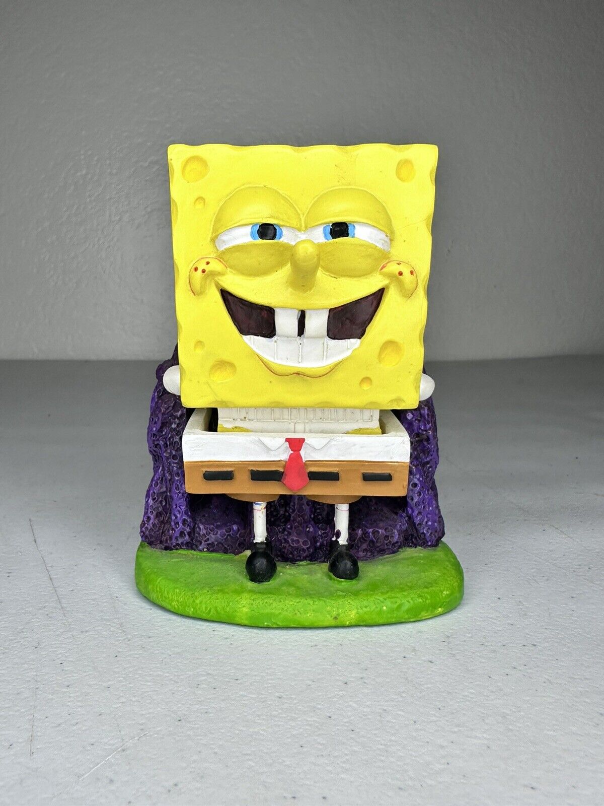 Authentic 2002 SpongeBob SquarePants Viacom Bobblehead Figurine with Coral Base - Collectible - TreasuTiques