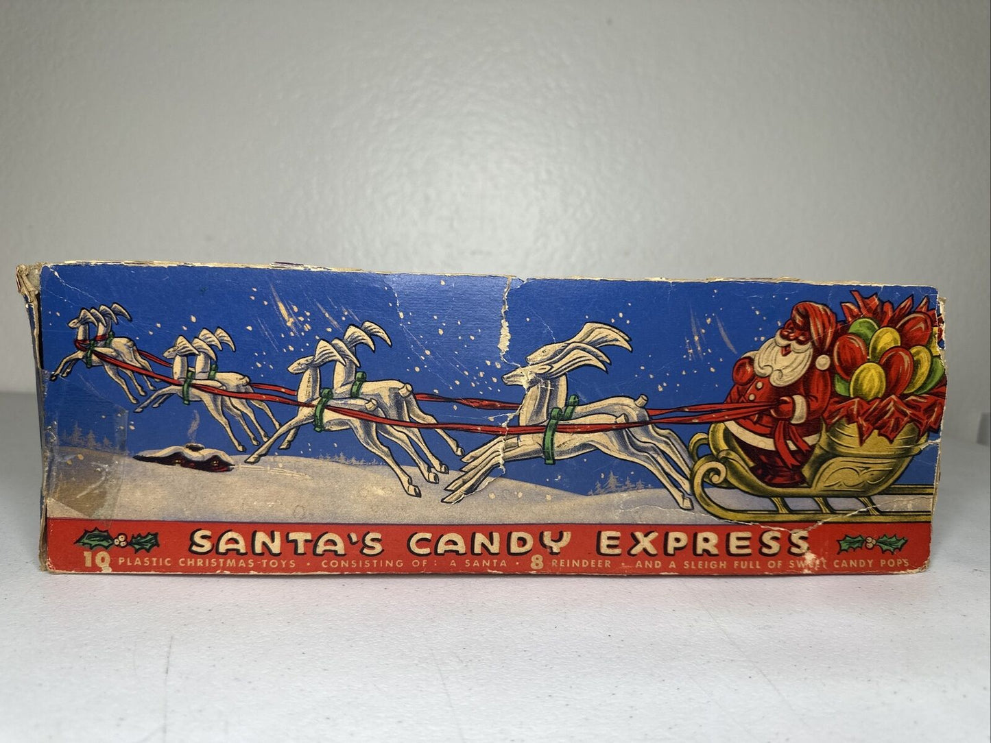 Vintage 1950s Santa's Candy Express Plastic Toy Set with Original Box - Rare Sears Collectible - TreasuTiques