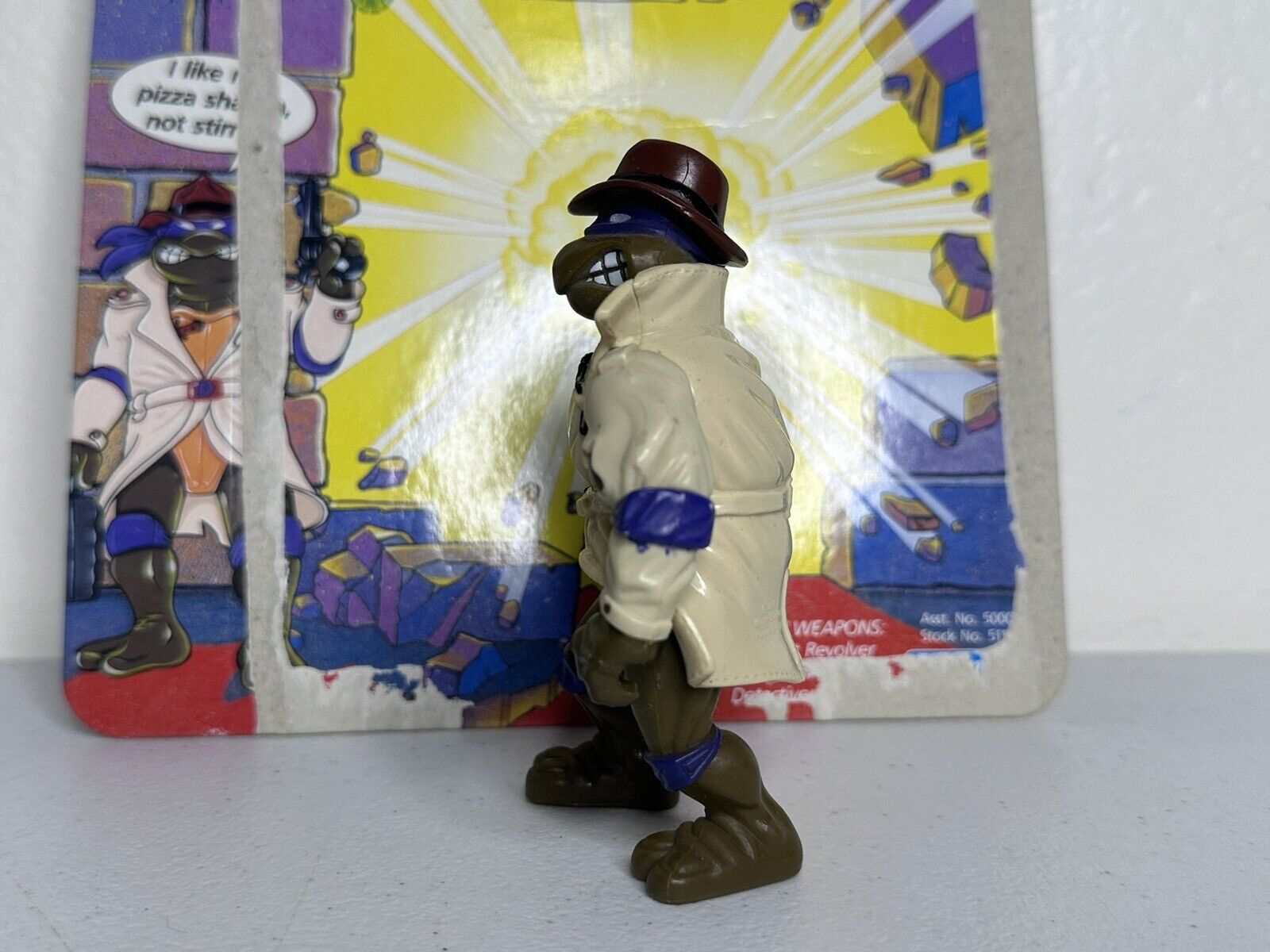 1990 TMNT Undercover Donatello Figure with Detective Disguise - Original Unpunched Collector’s Item - TreasuTiques