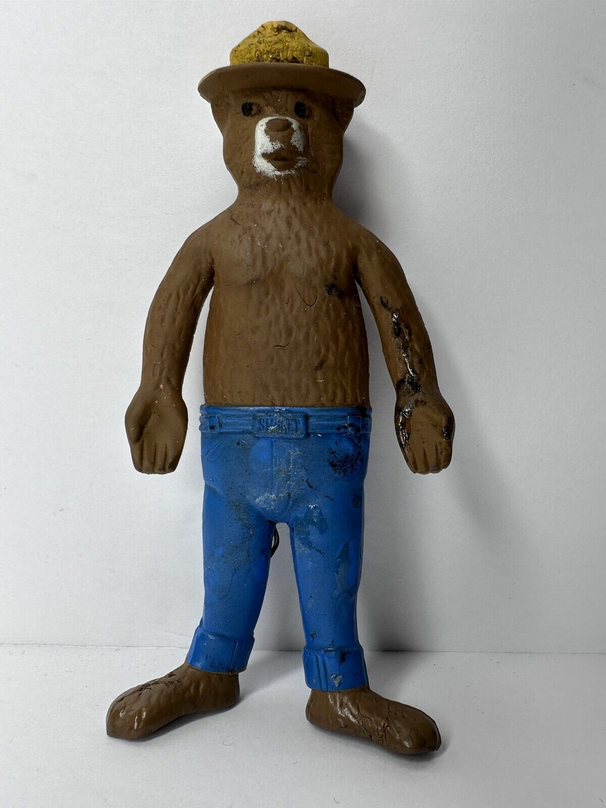 Authentic 1967 Vintage Smokey Bear Bendable Toy Doll - Rare Collectible 5.5" Figure - TreasuTiques