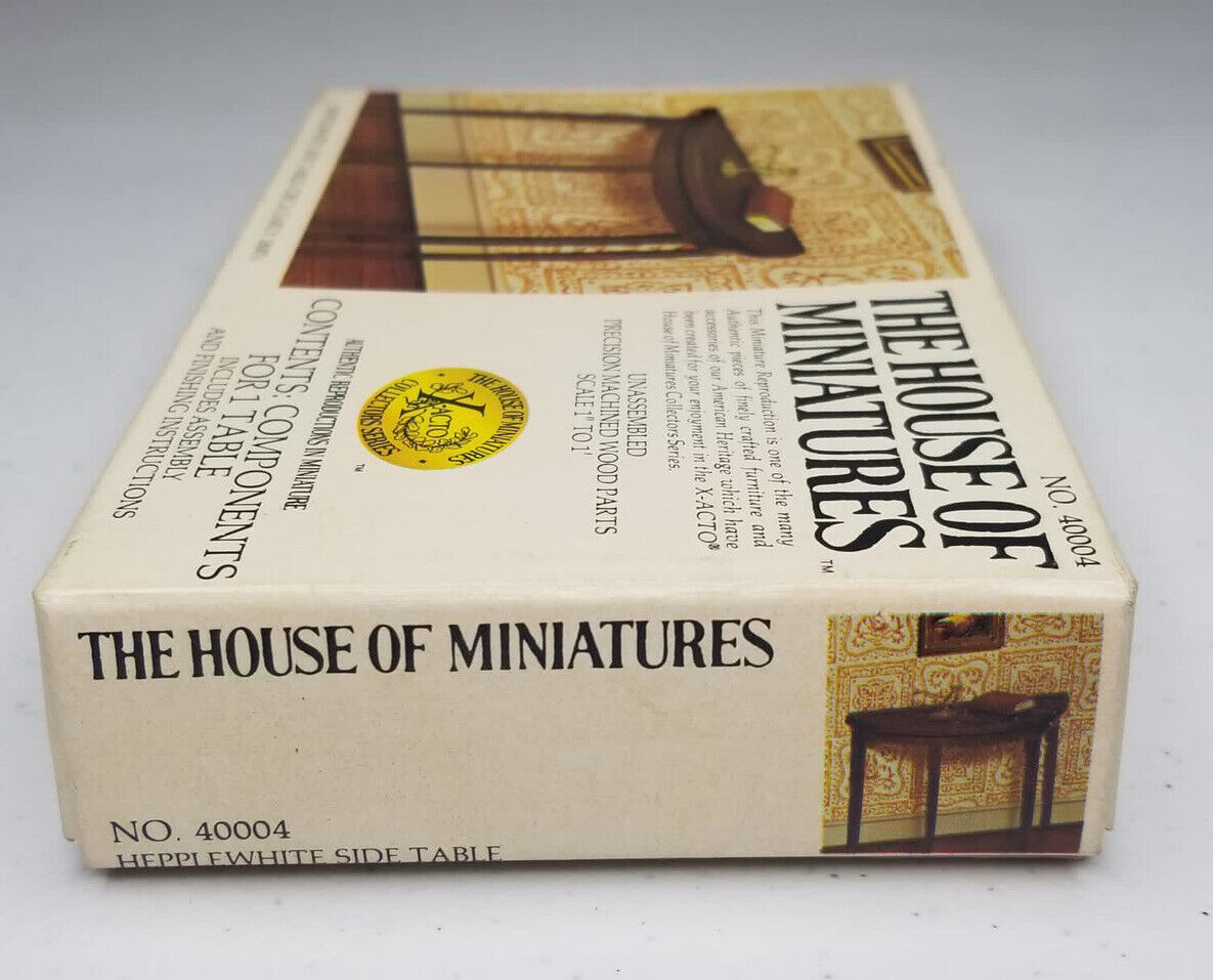 Vintage 1977 House of Miniatures Hepplewhite Side Table Kit No. 40004 - New in Original Box - TreasuTiques