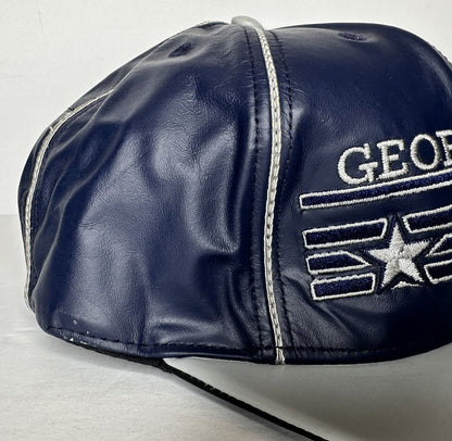 Rare 90s Georgetown Hoyas Leather Strap Back Cap - University James Hamilton Collectible Hat - TreasuTiques