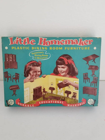 Vintage 1940s Little Homemaker Plastic Dining Set - Plasco Toy 1947 Collectible - TreasuTiques