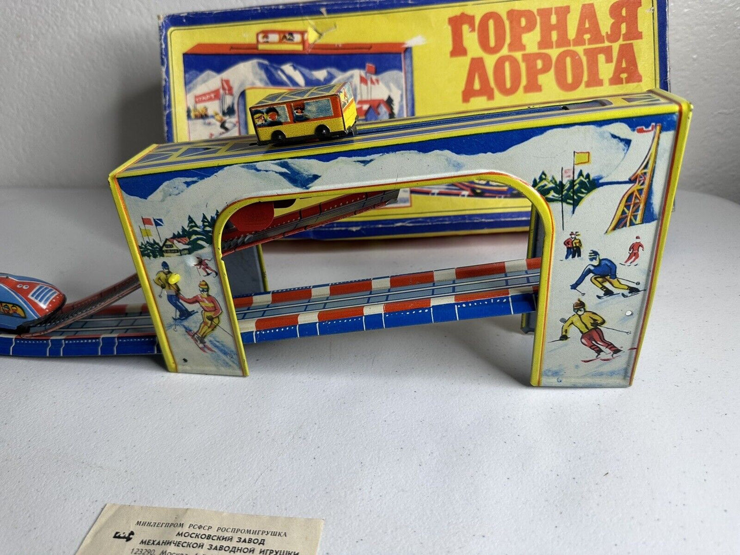 Rare Vintage USSR Tin Wind-Up Mountain Road Toy - Горная Дорога Collectible - TreasuTiques