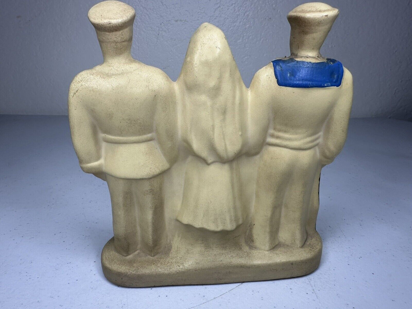 Rare WWI Military Nurse and Sailors Ceramic Statue - US Navy & Army Patriotic Collectible - TreasuTiques