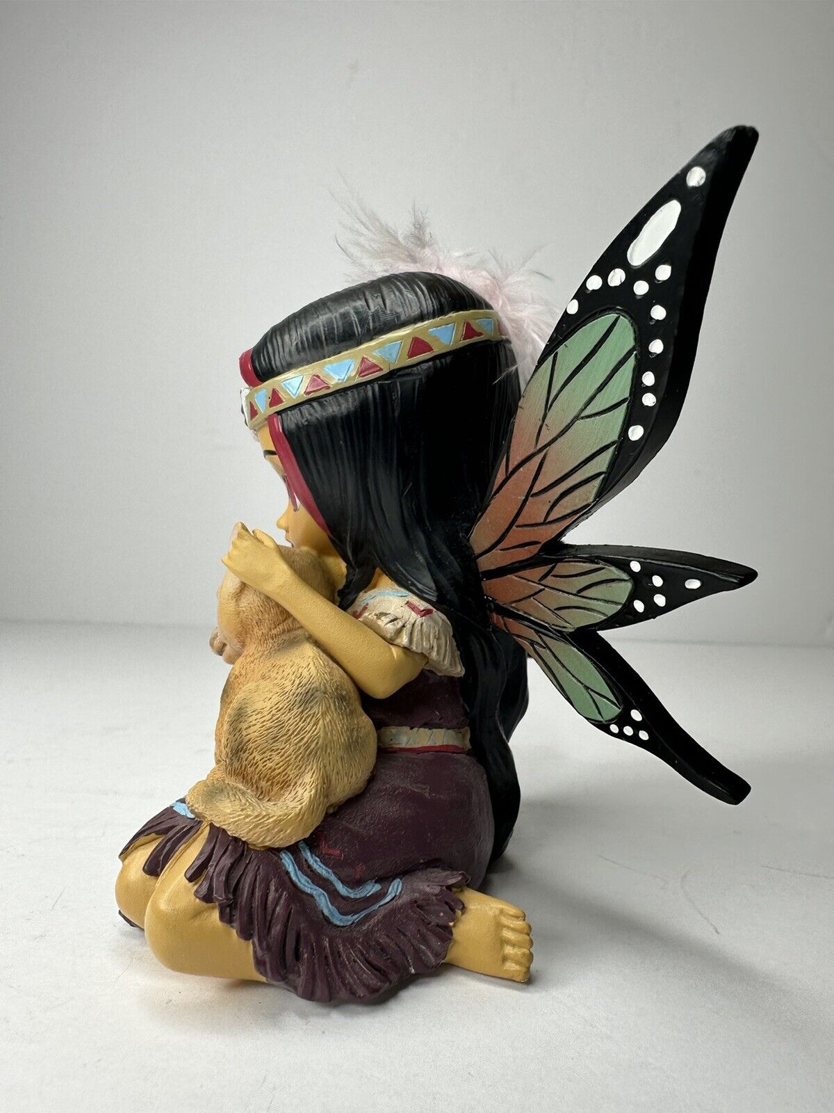 Exquisite Spirit Maidens Figurine by Hamilton - "Bravery of Spirit" Fairy with Fawn - Native American Inspired Collectible - TreasuTiques