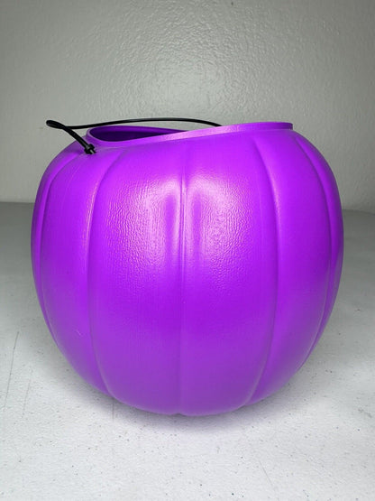 Vintage General Foam Purple Halloween Pumpkin Bucket - Collectible Jack O' Lantern with Handle - TreasuTiques