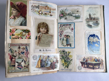 Antique 1880s-1900s Scrapbook Album with 250+ Cards - Tobacco, Advertising, and Rare Collectibles - TreasuTiques