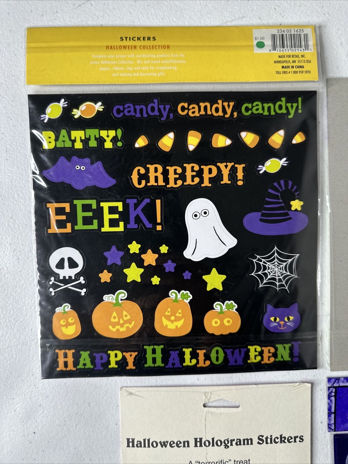 Vintage Halloween Stickers 6-Pack Lot - Mixed Brands, Amscan & More Sealed - Spooky Collectible Set - TreasuTiques