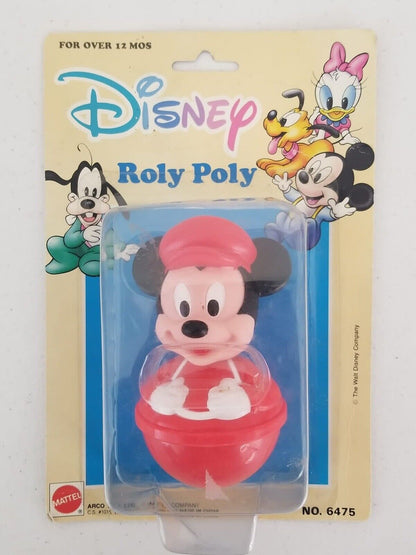 Vintage Disney Roly Poly Weeble Wobble Toy - Rare Mickey Mouse Collectible - TreasuTiques