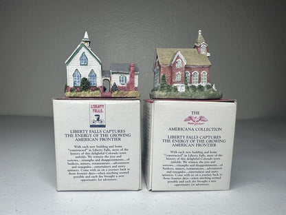Liberty Falls Historical Church Miniatures – Americana Series Collectible Set with Original Receipts - TreasuTiques