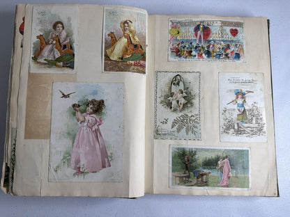 Antique 1880s-1900s Scrapbook Album with 250+ Cards - Tobacco, Advertising, and Rare Collectibles - TreasuTiques