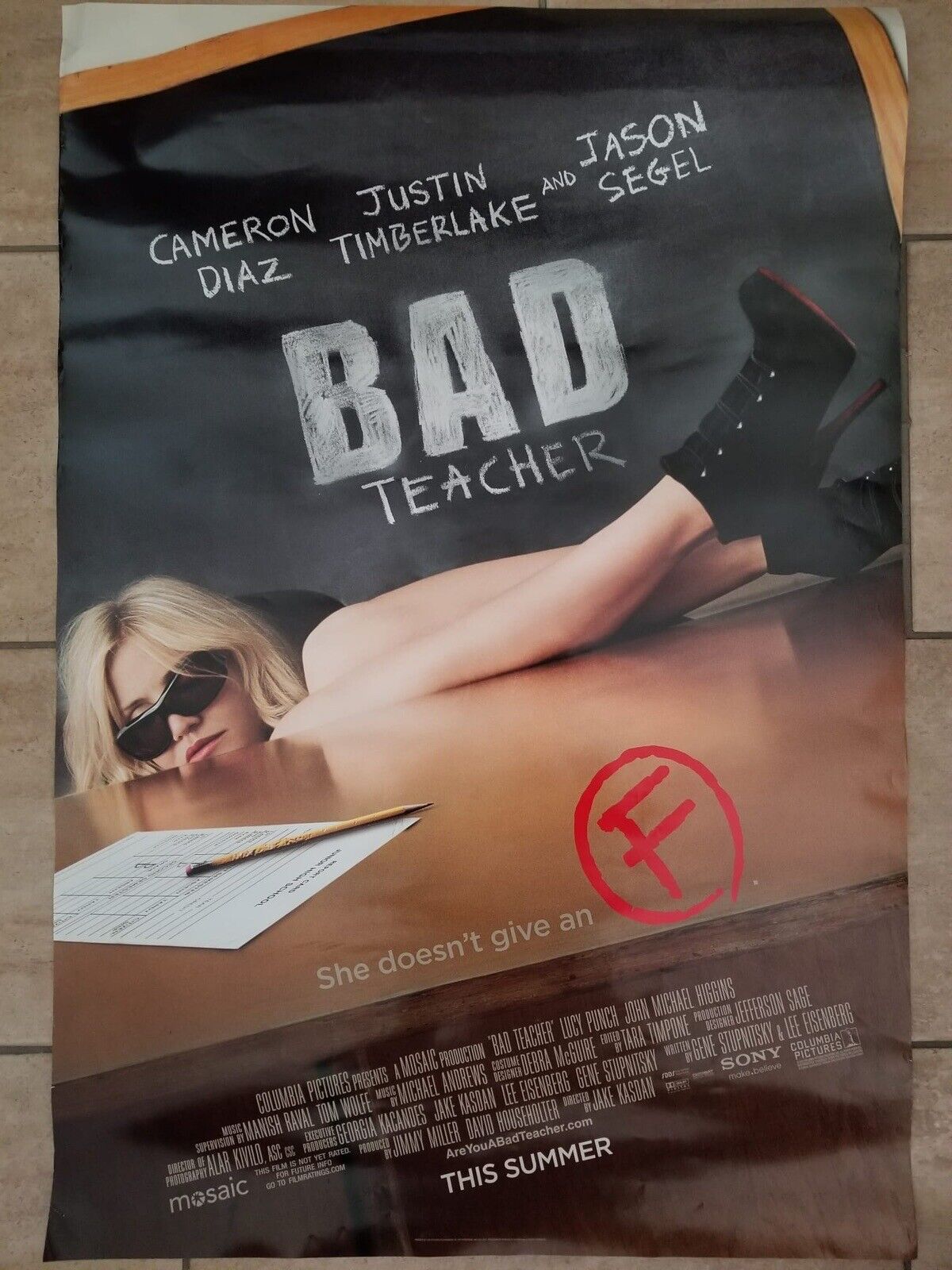 2011 Authentic "Bad Teacher" 27x40 Movie Poster - Collectible Cinema Decor - TreasuTiques