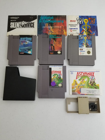 Vintage Nintendo NES Game Lot - Astyanax, Mafat Conspiracy & More - With Manuals & Astyanax Black Pouch - TreasuTiques