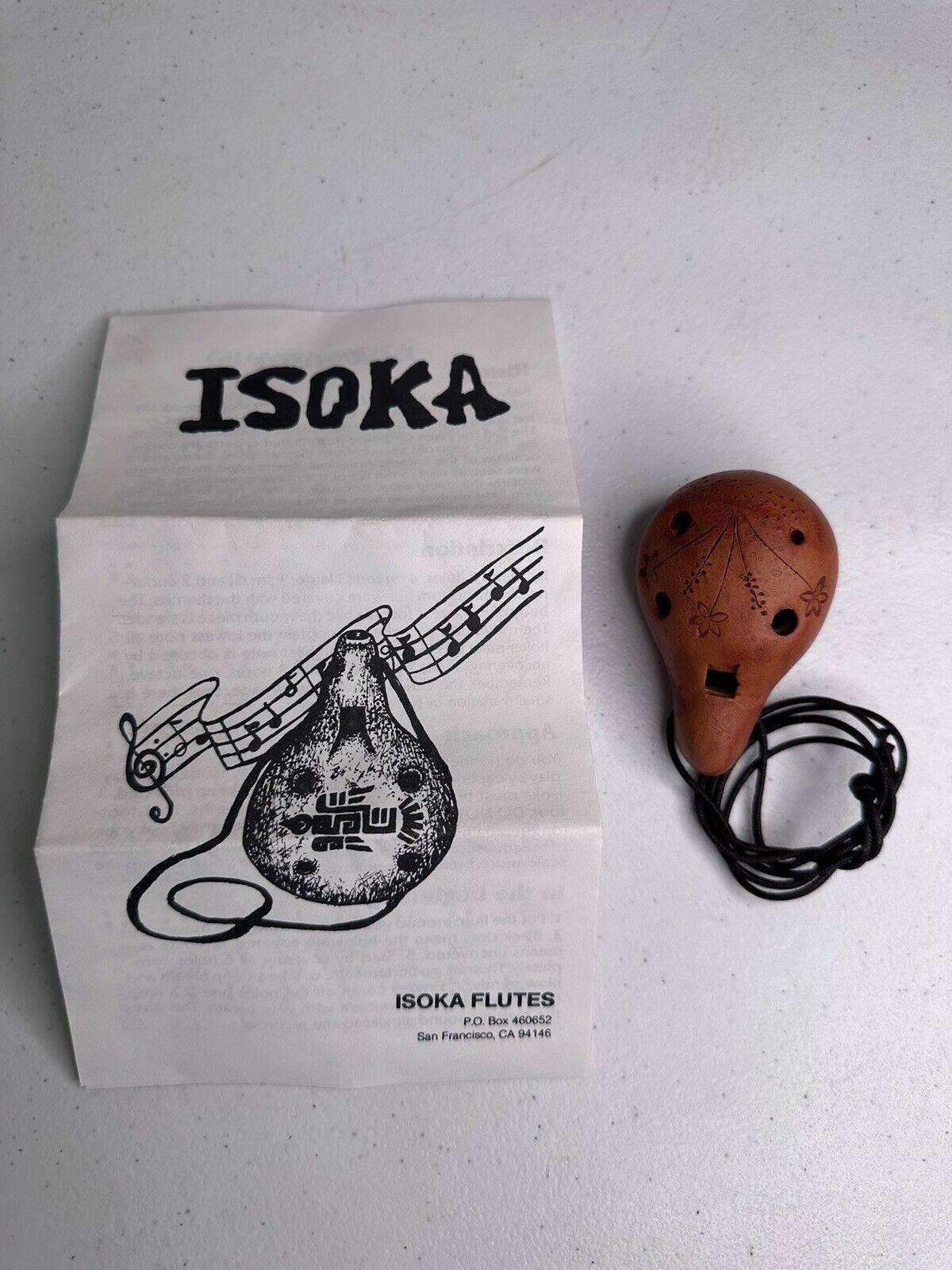 Artisan Crafted Isoka Mini Flute - Includes Instructional Paperwork - TreasuTiques