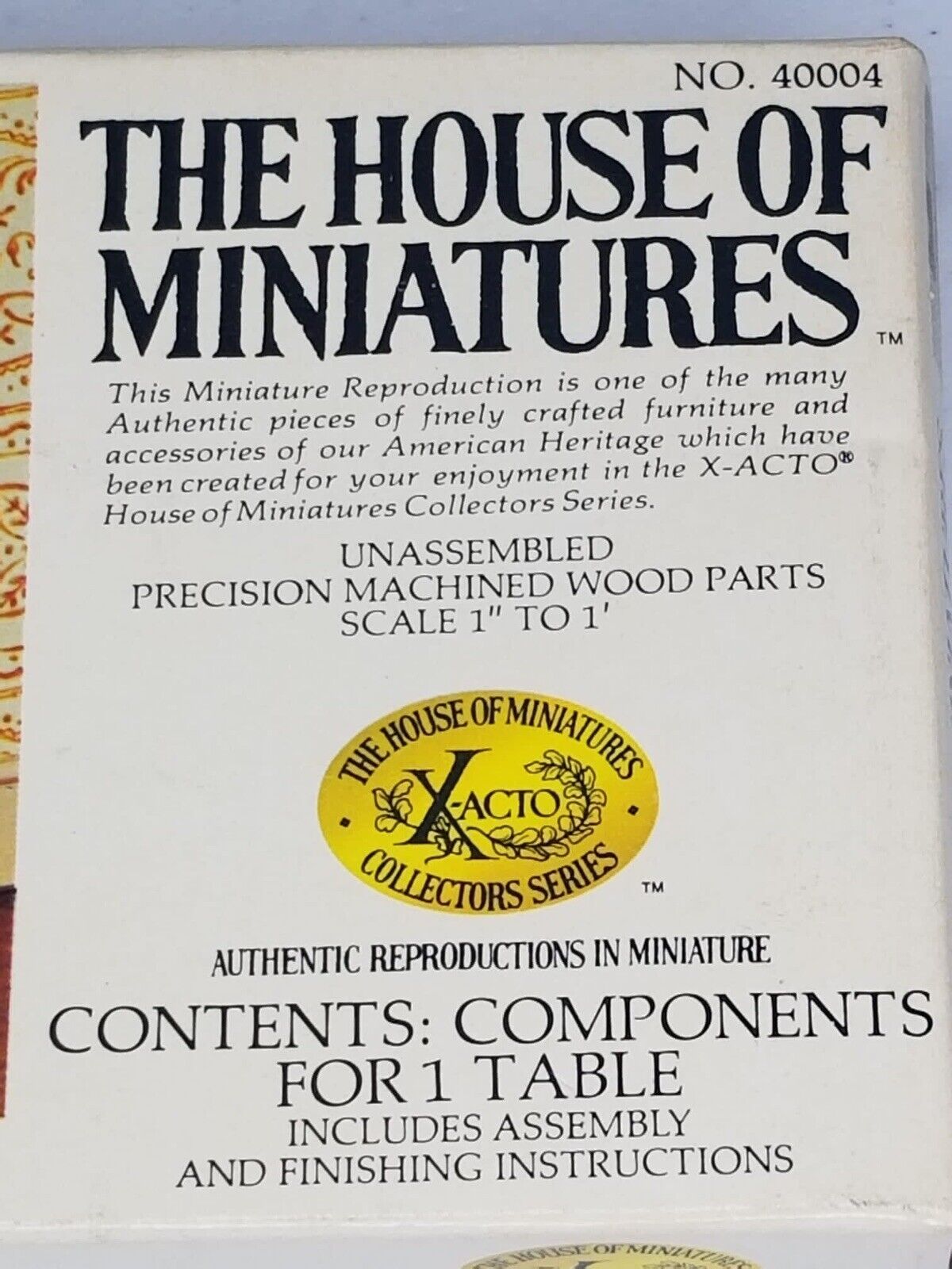 Vintage 1977 House of Miniatures Hepplewhite Side Table Kit No. 40004 - New in Original Box - TreasuTiques