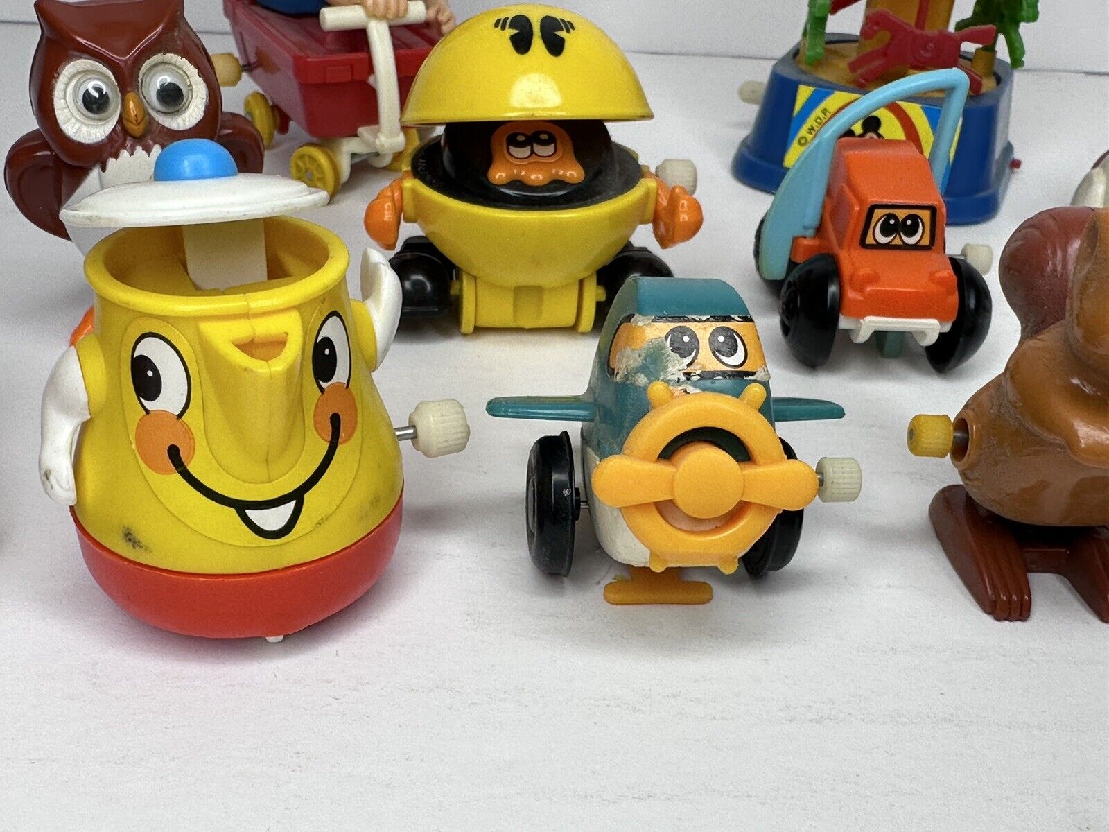 Vintage Tomy & Durham Wind-Up Toys Collection - Includes Pac-Man, Mickey Mouse, and More - Rare Nostalgic Lot from the 1970s - TreasuTiques