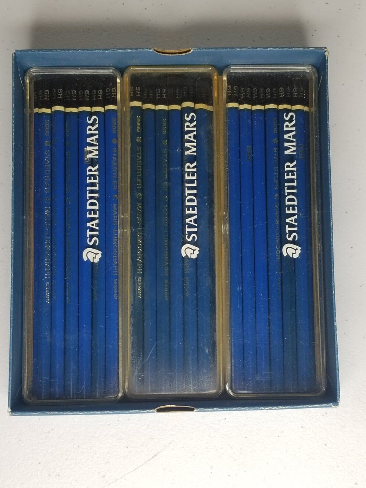 Vintage Staedtler Mars Lumograph Drawing Pencil Set - 6H & 5H in Original Display Case - TreasuTiques