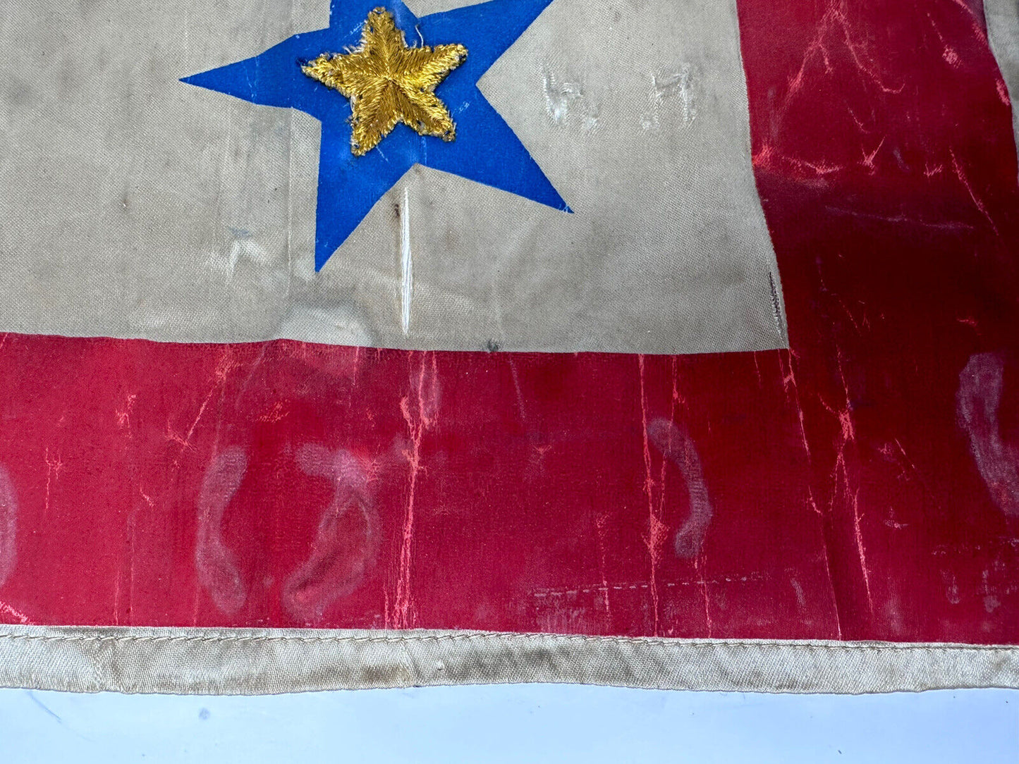 Original World War I Gold Star Mother Window Banner - Symbol of Valor and Sacrifice - TreasuTiques