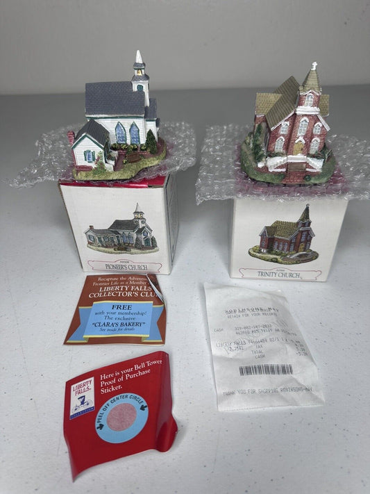 Liberty Falls Historical Church Miniatures – Americana Series Collectible Set with Original Receipts - TreasuTiques