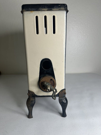 Antique 1930s O'Keefe & Merritt Porcelain Gas Heater - Art Deco Ship Design, 15.5" Tall - TreasuTiques