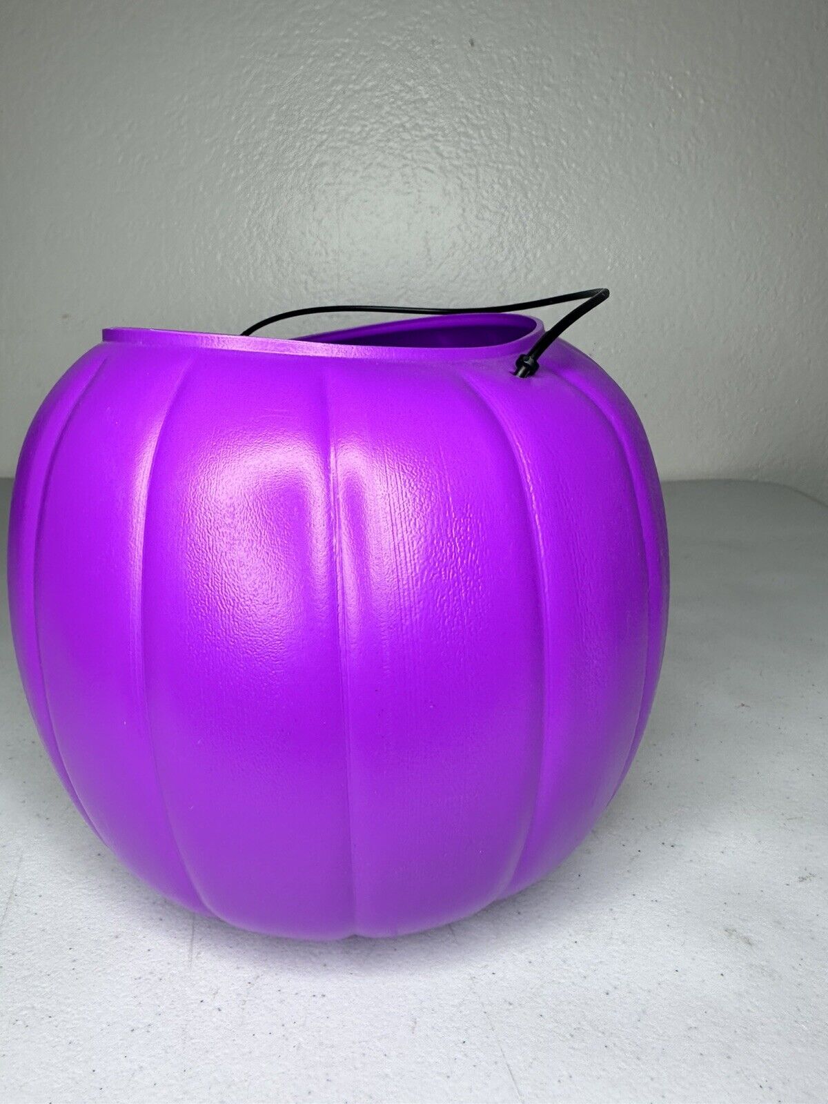 Vintage General Foam Purple Halloween Pumpkin Bucket - Collectible Jack O' Lantern with Handle - TreasuTiques