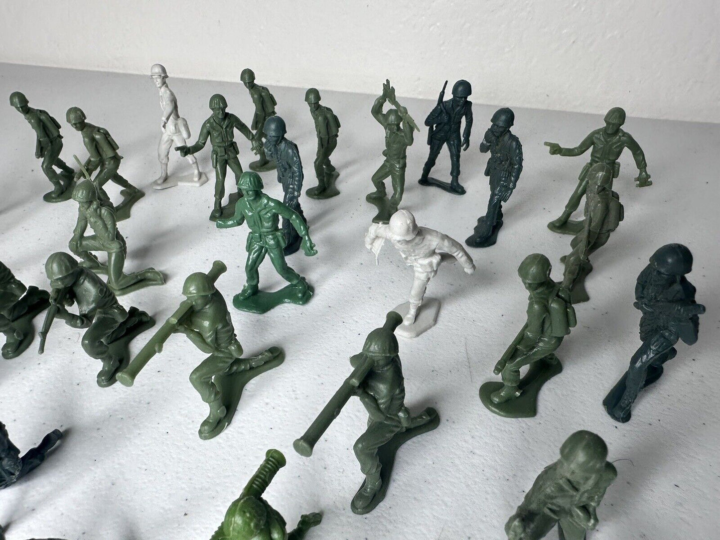 Vintage Tim-Mee & Marx Toy Soldier Lot with Army Jeep and Cannon Playset - Rare Collectible Military Figures - TreasuTiques