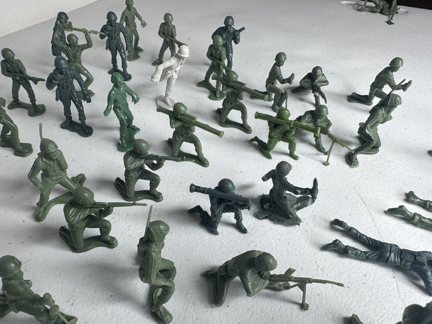 Vintage Tim-Mee & Marx Toy Soldier Lot with Army Jeep and Cannon Playset - Rare Collectible Military Figures - TreasuTiques