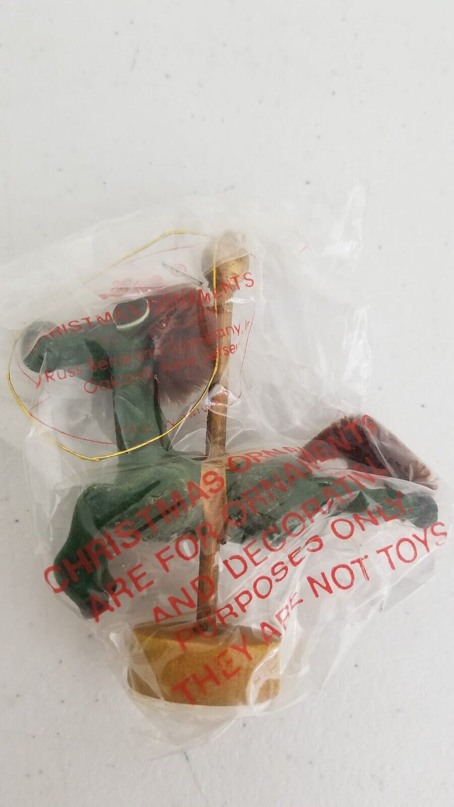Rare Vintage Christmas Ornaments Set of 3 - Handcrafted Wooden Collectibles in Original Sealed Packaging - TreasuTiques