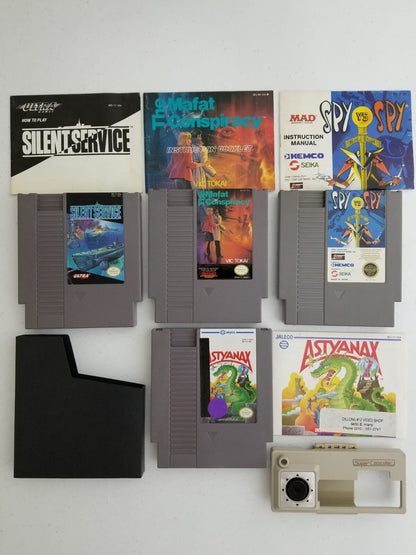 Vintage Nintendo NES Game Lot - Astyanax, Mafat Conspiracy & More - With Manuals & Astyanax Black Pouch - TreasuTiques