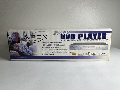 New in Box APEX AD-1225 DVD/CD/MP3/WMA Player with Component & S-Video Out - TreasuTiques