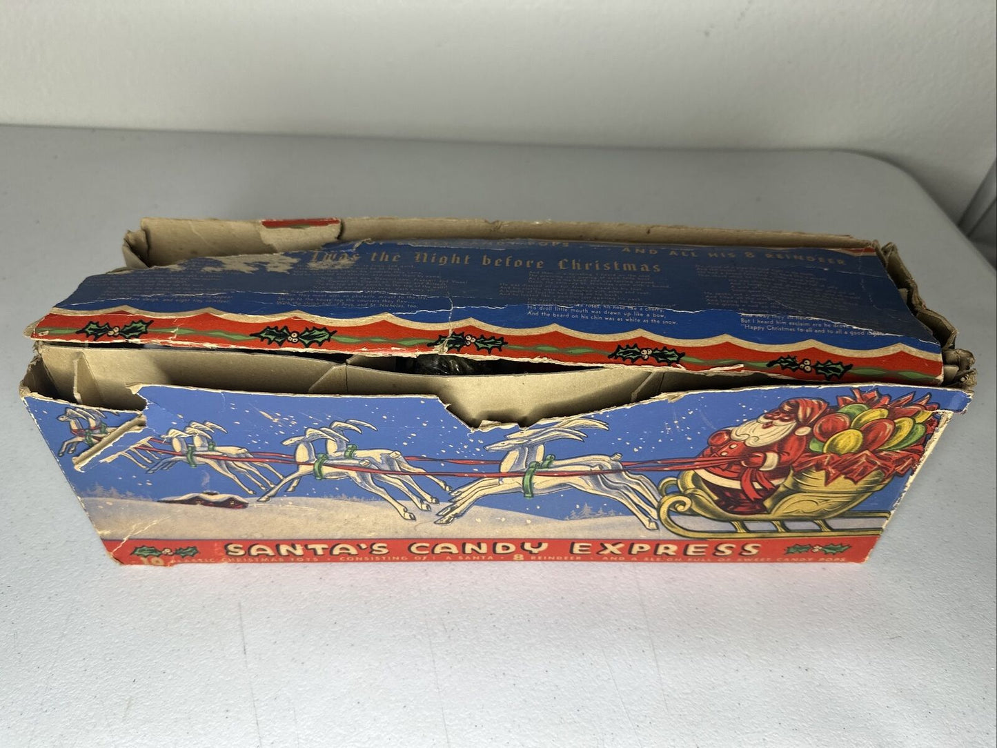 Vintage 1950s Santa's Candy Express Plastic Toy Set with Original Box - Rare Sears Collectible - TreasuTiques