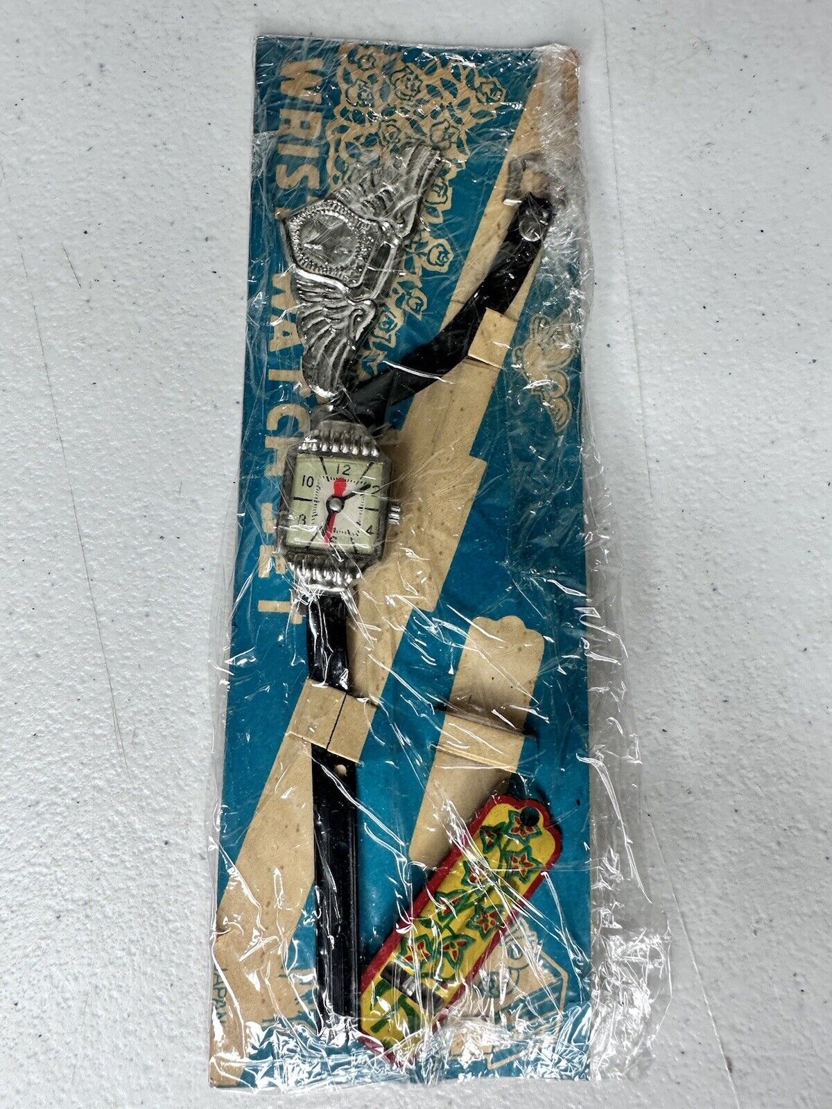 Vintage 1950s Japanese Toy Watch & Pin Set in Original Packaging - Rare Collectible - TreasuTiques