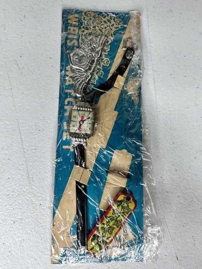 Vintage 1950s Japanese Toy Watch & Pin Set in Original Packaging - Rare Collectible - TreasuTiques