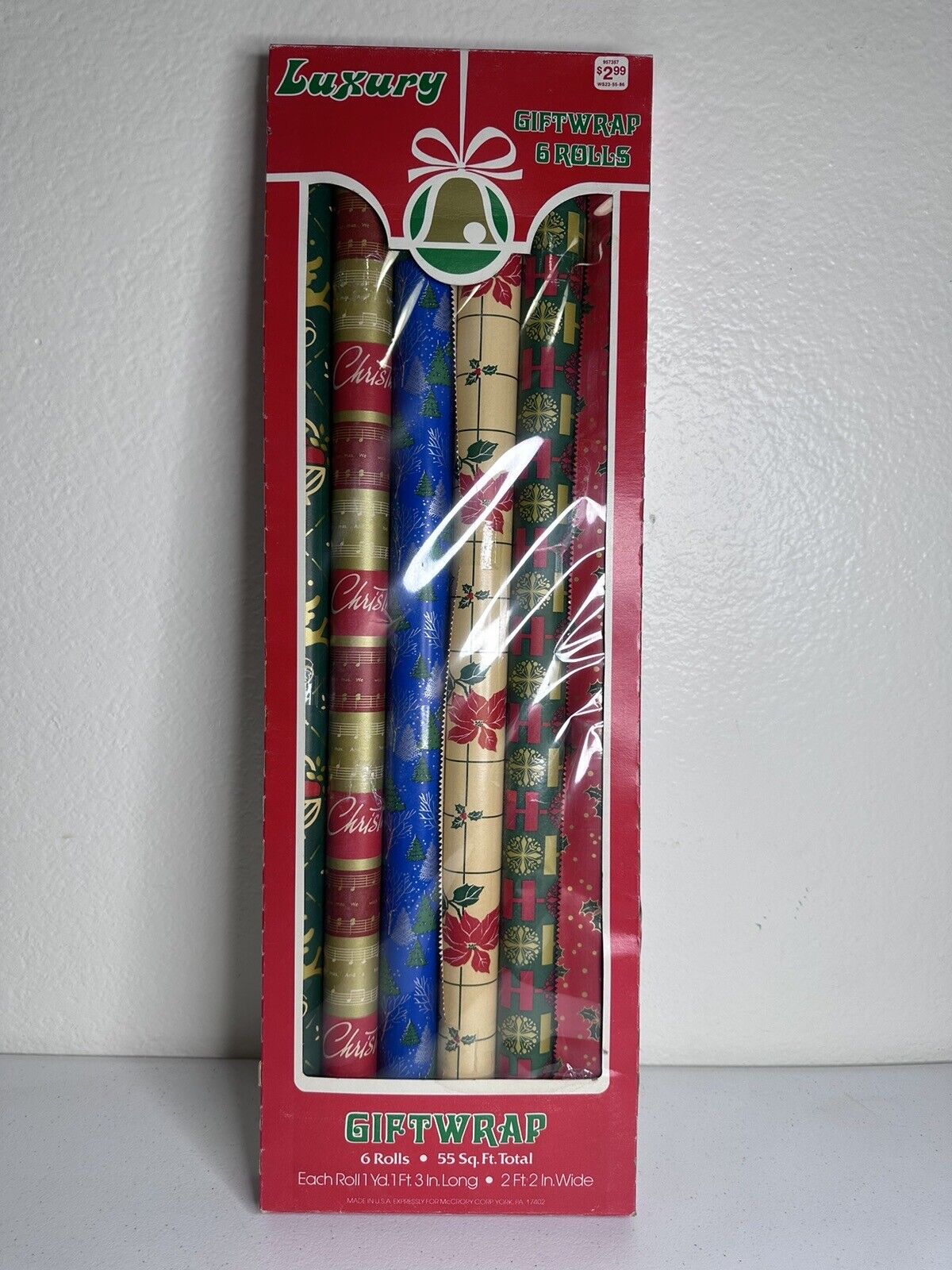 Vintage Christmas Gift Wrap Set, 6 Rolls, USA Made by McCrory Corp – Festive and Decorative - TreasuTiques
