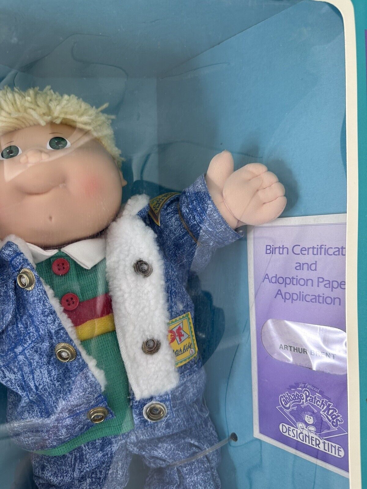 Rare 1989 Cabbage Patch Kids Arthur Brent - Blonde Hair, Blue Eyes, Full Original Outfit - Vintage Collectible Doll - TreasuTiques