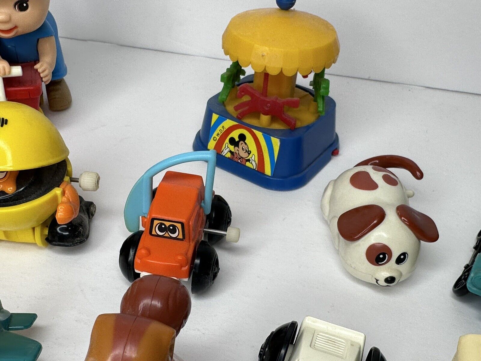 Vintage Tomy & Durham Wind-Up Toys Collection - Includes Pac-Man, Mickey Mouse, and More - Rare Nostalgic Lot from the 1970s - TreasuTiques