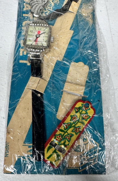 Vintage 1950s Japanese Toy Watch & Pin Set in Original Packaging - Rare Collectible - TreasuTiques