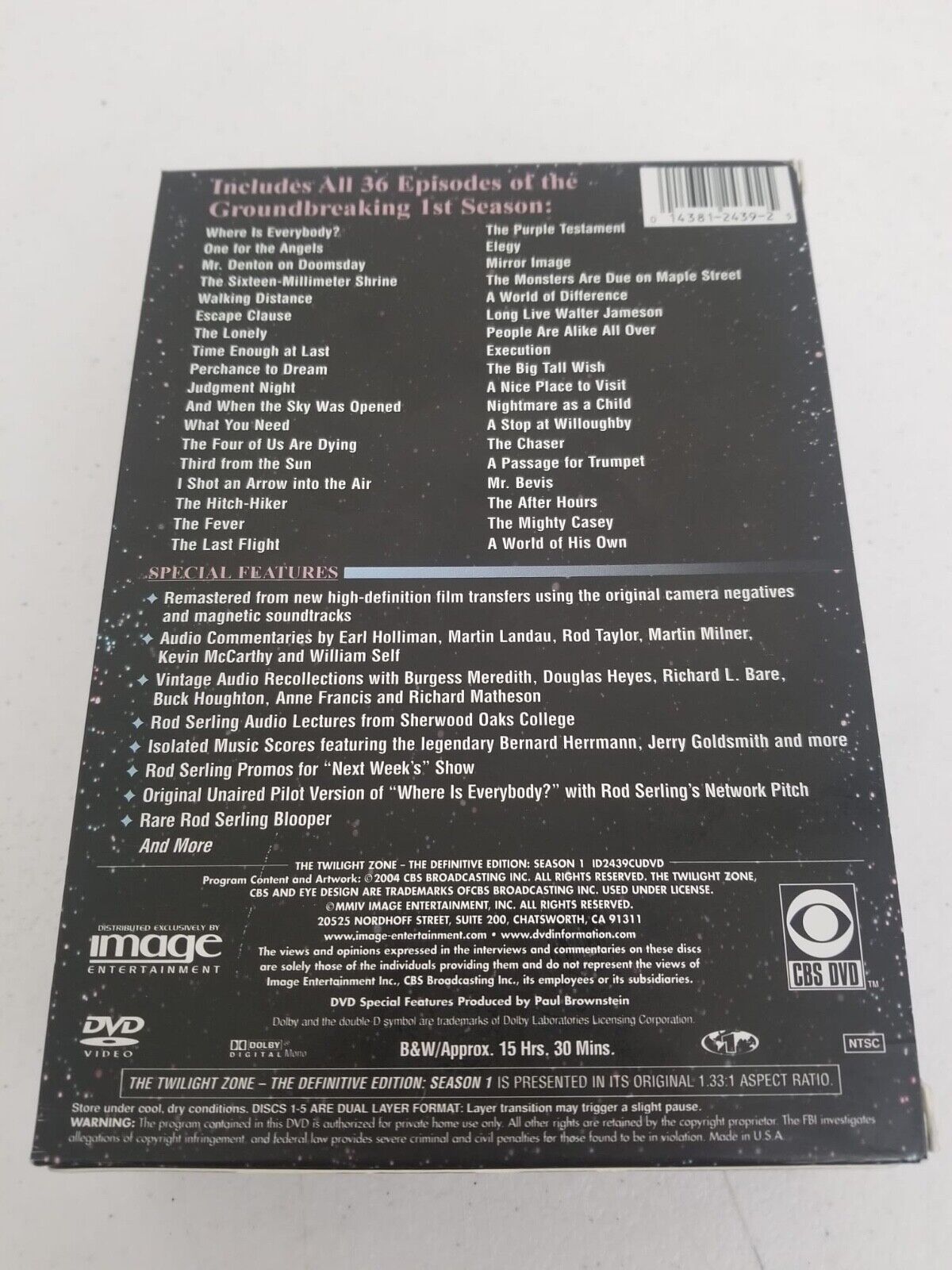 The Twilight Zone: The Complete First Season DVD Box Set - Definitive Edition - TreasuTiques