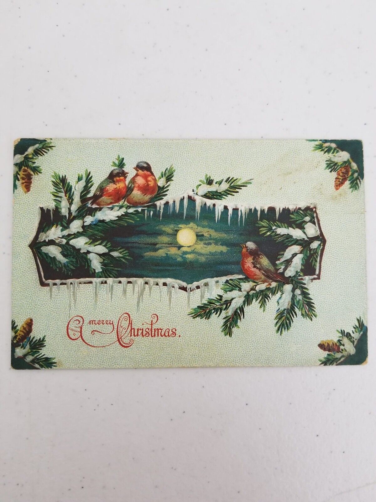 Charming Vintage Christmas Postcard Lot - 3 Early 1900s Holiday Greetings with Birds and Nature Scenes - TreasuTiques