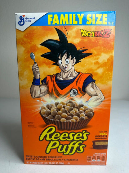 General Mills Reese's Puffs - Dragon Ball Z Limited Edition Collectible Cereal Box (Family Size) - TreasuTiques